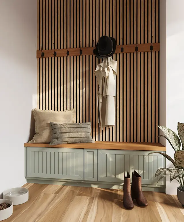 Natural Oak Acoustic Wood Wall Panel (60cm x 240cm)