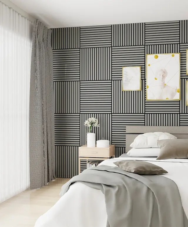 Mid Grey Acoustic Wood Wall Panel (60cm x 60cm) Pack of 2