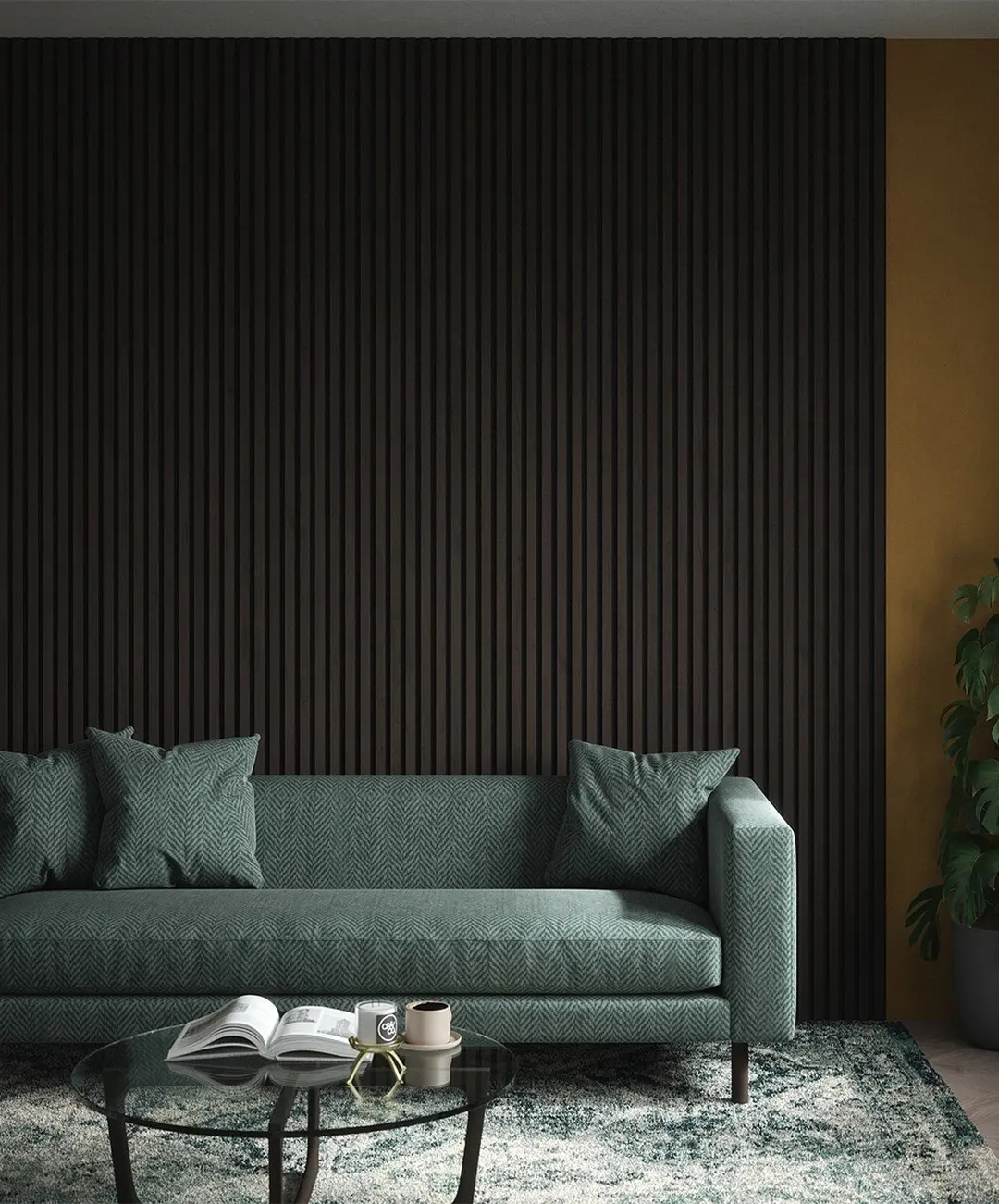 Dark Oak Acoustic Wood Wall Panel (60cm x 240cm)