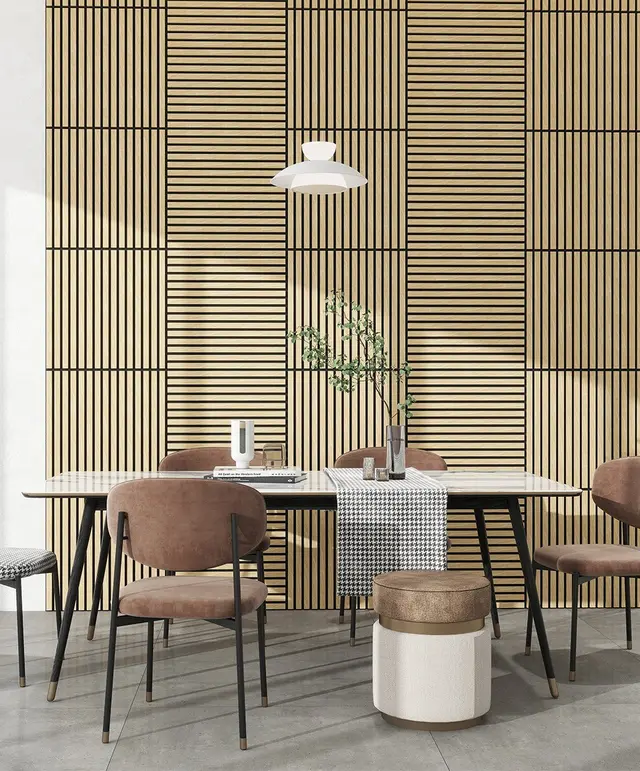 Natural Oak Acoustic Wood Wall Panel (60cm x 60cm) Pack of 2