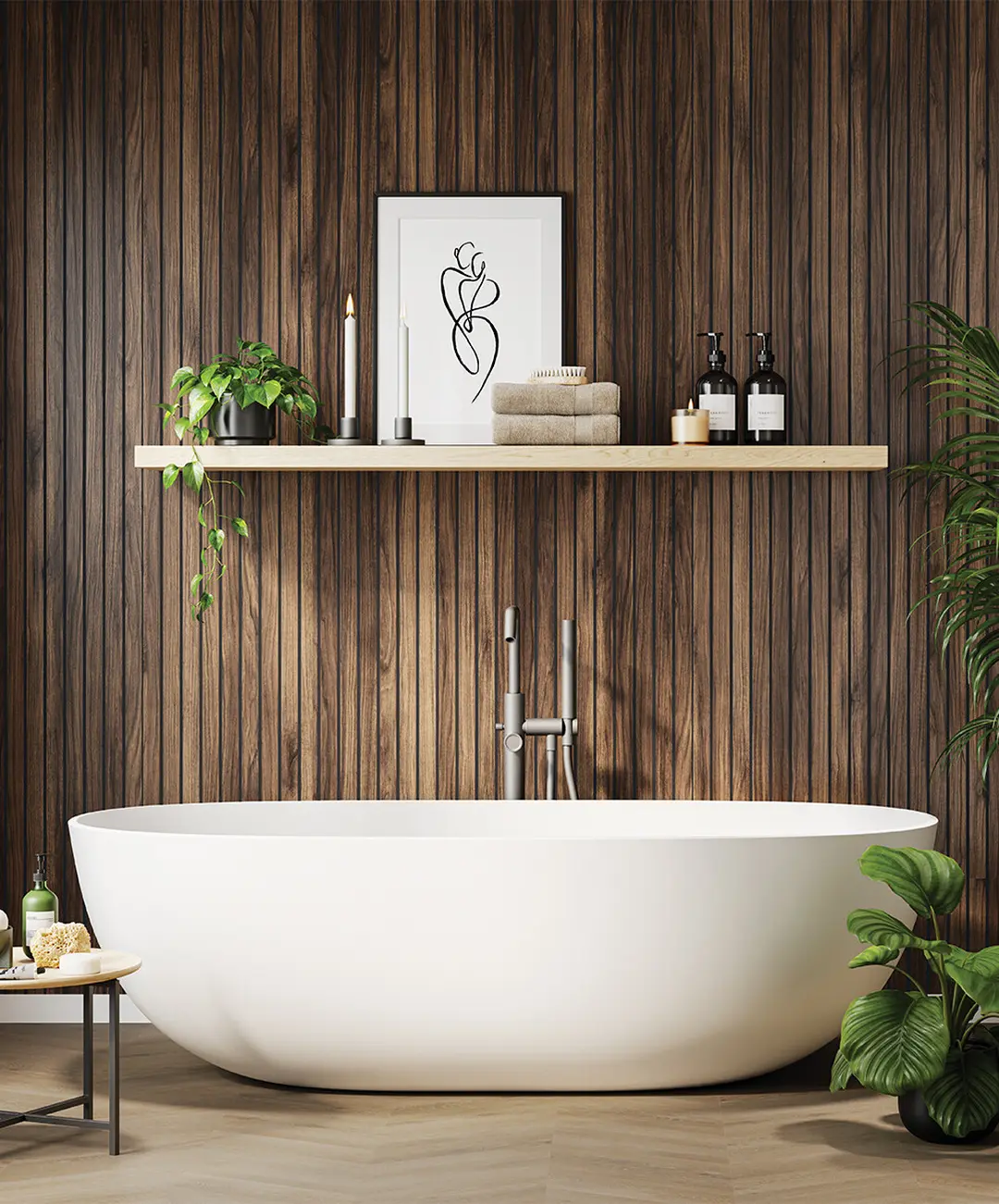 Warmia Walnut Laminate Hydrolock Wall Panel (240cm x 59.8cm)